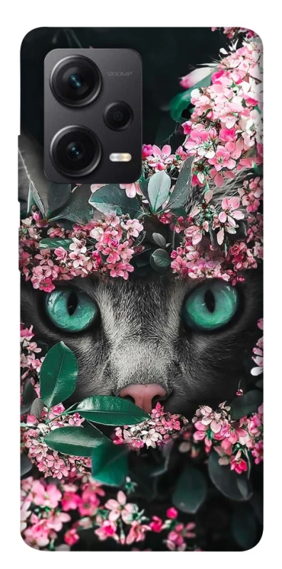 Чохол на Xiaomi Redmi Note 12 Pro+ 5G Кіт в квітах фото 1 з 1