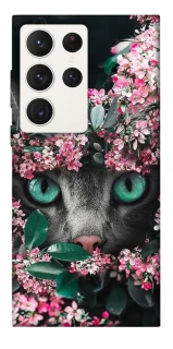 Чохол на Samsung Galaxy S23 Ultra Кіт в квітах фото 1 з 1