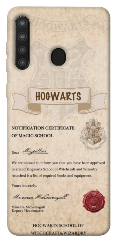Чехол на Samsung Galaxy A21 The Hogwarts acceptance letter фото 1 из 1