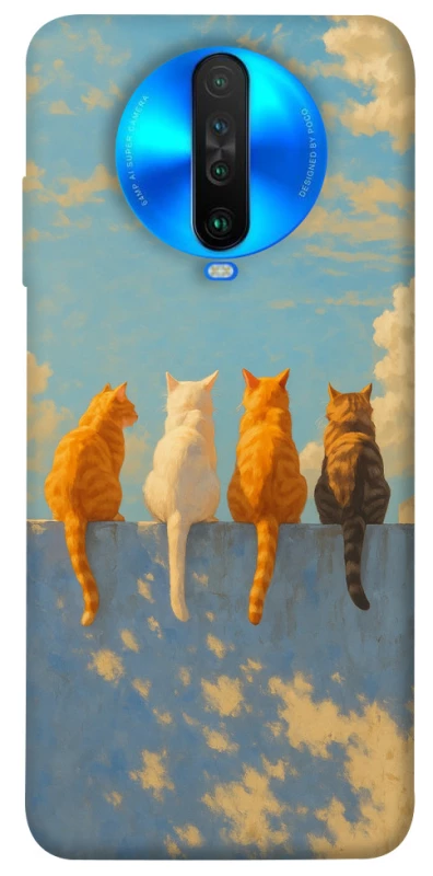 Чохол на Xiaomi Poco X2 cats on wall фото 1 з 1
