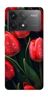 Чохол на Xiaomi Poco F6 Pro Червоні тюльпани фото 1 Чохол на Xiaomi Poco F6 Pro Червоні тюльпани фото 1 з 1