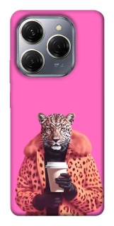 Чехол на TECNO Spark 20 Pro Леопард с кофе фото 1 из 1