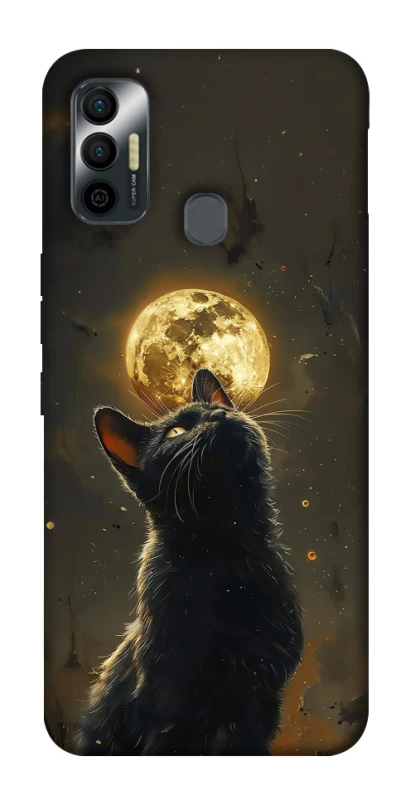 Чехол на TECNO Spark 7 Кот под луной v2 фото 1 из 1
