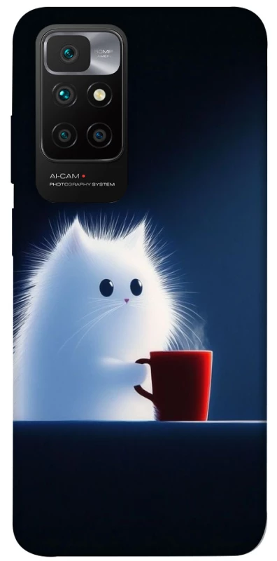 Чохол на Xiaomi Redmi 10 Чохол кіт з кавою фото 1 з 1