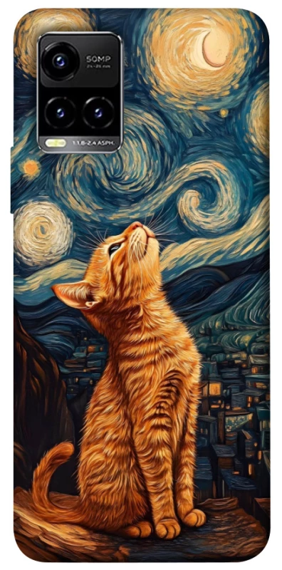 Чохол на Vivo Y21 / Y33s van gogh cat фото 1 з 1