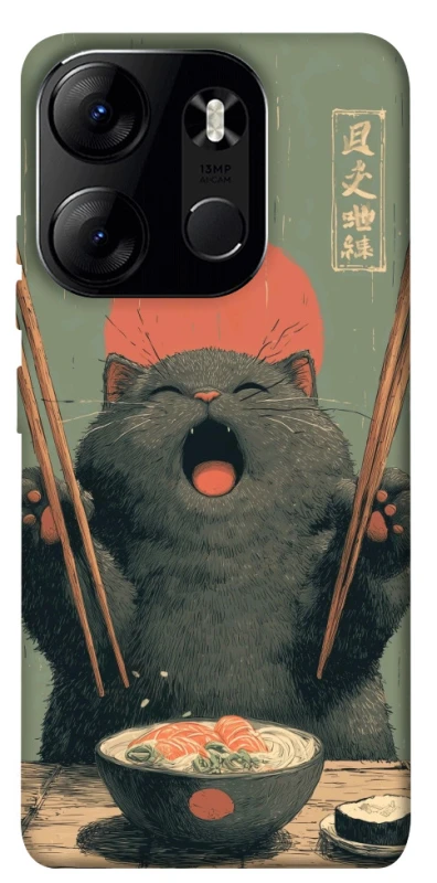 Чехол на Tecno Spark Go 2023 Hungry Cat фото 1 из 1