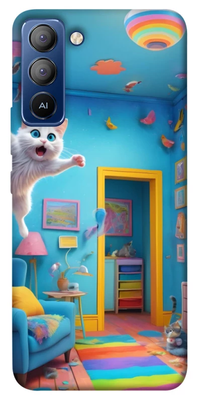 Чехол на TECNO Pop 5 LTE crazy cat фото 1 из 1