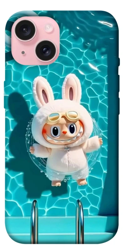 Чохол на Apple iPhone 15 (6.1") Labubu in the pool ver.2 фото 1 з 1