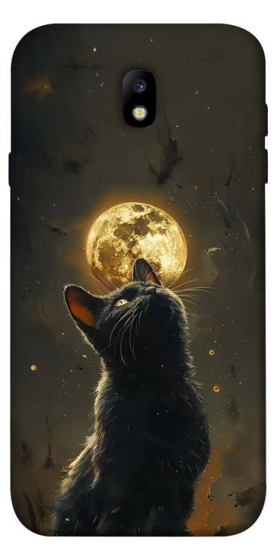 Чохол на Samsung J730 Galaxy J7 (2017) Кіт під місяцем v2 фото 1 з 1