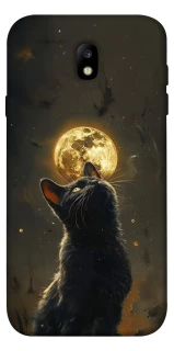Чохол на Samsung J730 Galaxy J7 (2017) Кіт під місяцем v2 фото 1 з 1