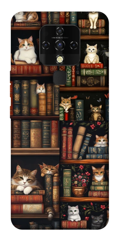 Чехол на TECNO Camon 16 SE Cats & Books фото 1 из 1