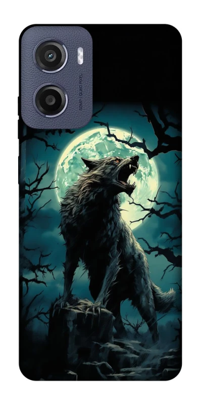 Чохол на Motorola Moto E15 Вовк під місяцем фото 1 з 1