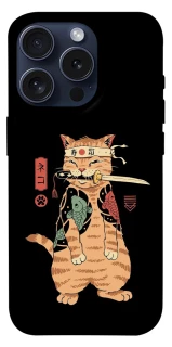 Чехол на Apple iPhone 15 Pro (6.1") Кот-самурай фото 1 из 1