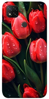 Чохол на Xiaomi Redmi 9C Червоні тюльпани фото 1 з 1