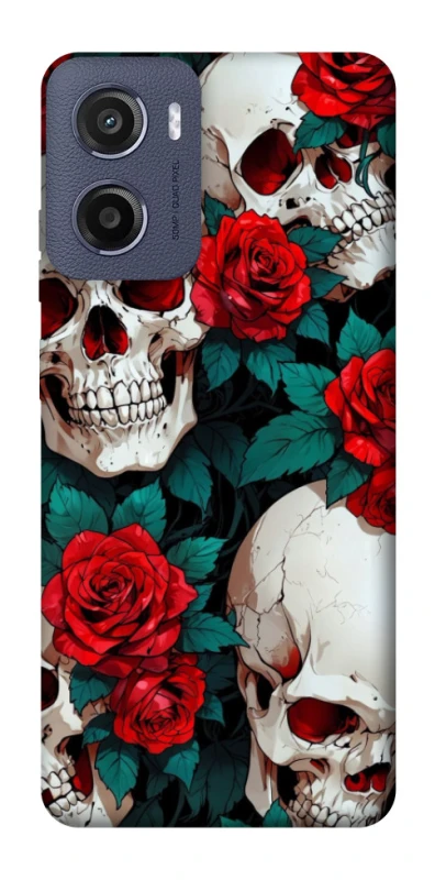 Чохол на Motorola Moto E15 skull and rose фото 1 з 1