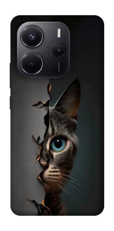 Чехол на Xiaomi Redmi Note 14 4G (Europe version) Кот-подглядыватель v2 фото 1 из 1