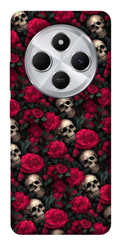 Чохол на Xiaomi Redmi 14C / Poco C75 Черепа та рози фото 1 з 1