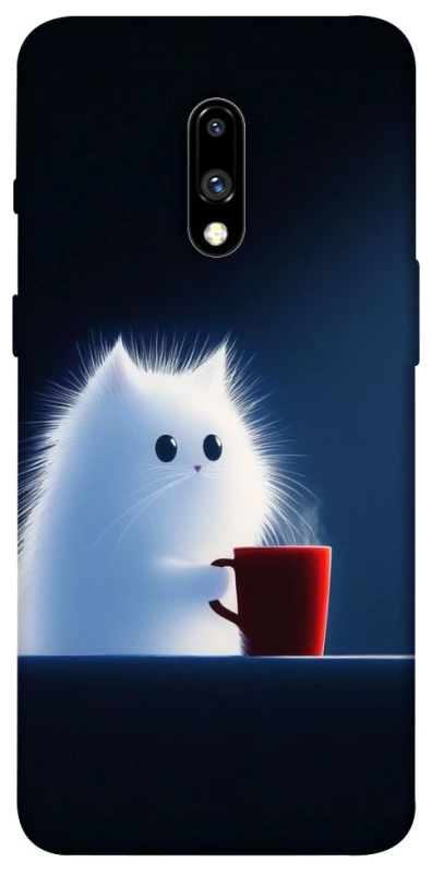 Чехол на OnePlus 7 Чехол кот с кофе фото 1 из 1