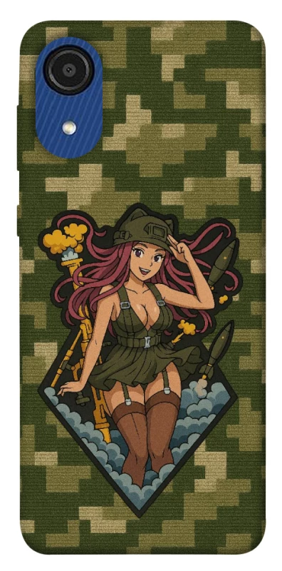 Чохол на Samsung Galaxy A03 Core Military Waifu фото 1 з 1