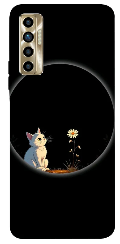 Чохол на TECNO Camon 17P Cat and flower фото 1 з 1