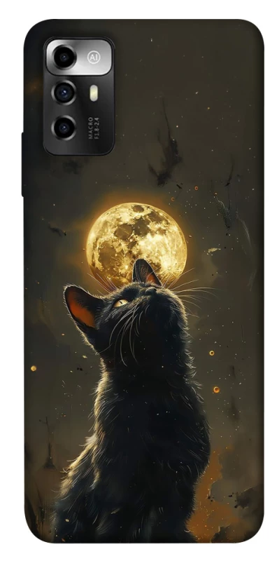 Чехол на ZTE Blade A72 Кот под луной v2 фото 1 из 1