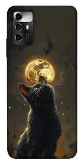 Чохол на ZTE Blade A72 Кіт під місяцем v2 фото 1 з 1