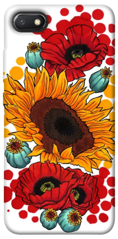 Чохол на Xiaomi Redmi 6A Соняшники та маки фото 1 з 1