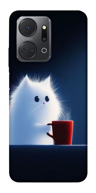 Чохол на Huawei Honor X7a Чохол кіт з кавою фото 1 з 1