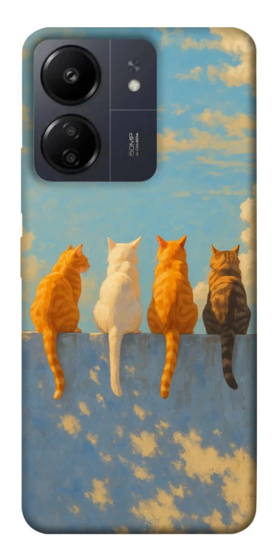 Чохол на Xiaomi Redmi 13C cats on wall фото 1 з 1