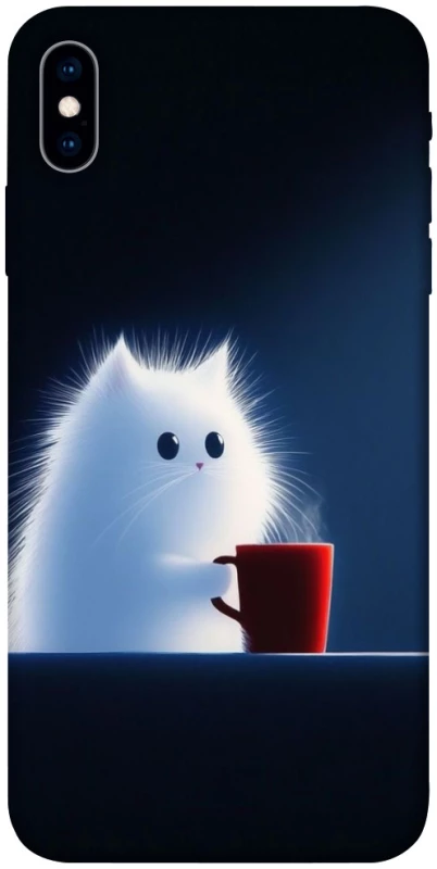 Чохол на Apple iPhone X (5.8") Чохол кіт з кавою фото 1 з 1