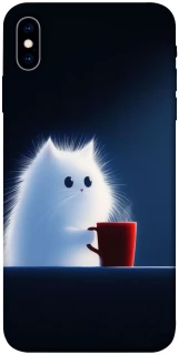 Чехол на Apple iPhone X (5.8") Чехол кот с кофе фото 1 из 1