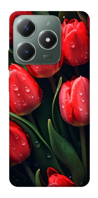 Чохол на Realme C61 Червоні тюльпани фото 1 Чохол на Realme C61 Червоні тюльпани фото 1 з 1