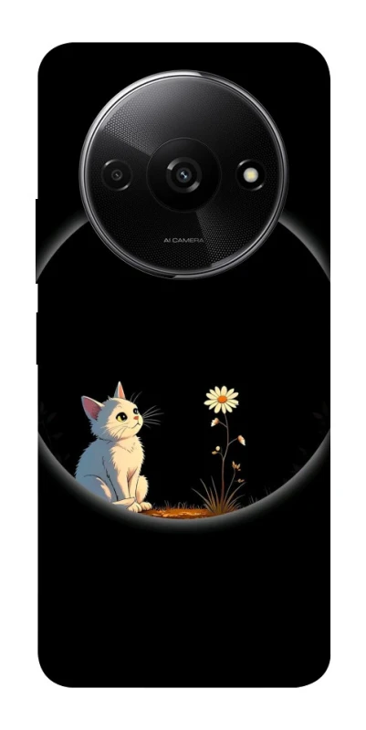 Чохол на Xiaomi Redmi A3 Cat and flower фото 1 з 1