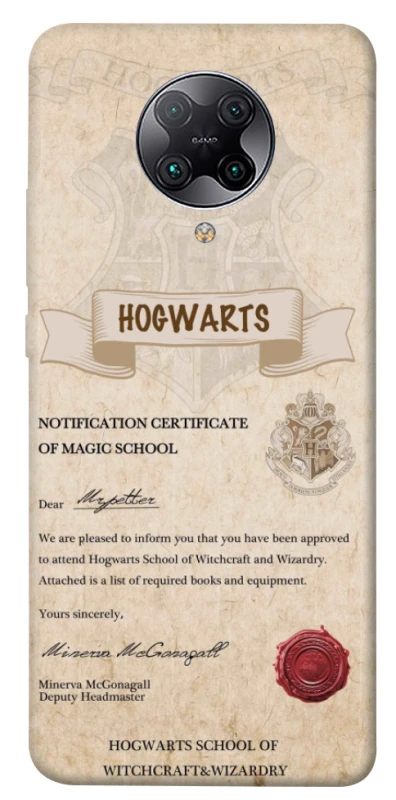 Чехол на Xiaomi Redmi K30 Pro / Poco F2 Pro The Hogwarts acceptance letter фото 1 из 1