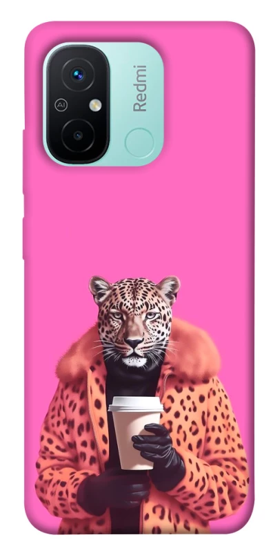 Чехол на Xiaomi Redmi 12C / Poco C55 Леопард с кофе фото 1 из 1