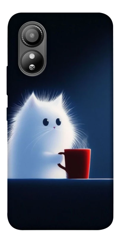 Чехол на ZTE Blade L220 Чехол кот с кофе фото 1 из 1