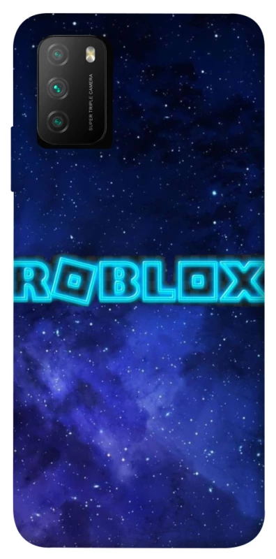 Чехол на Xiaomi Poco M3 Roblox Space Logo Blue фото 1 из 1