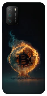 Чехол на Xiaomi Poco M3 Fire Bitcoin фото 1 из 1