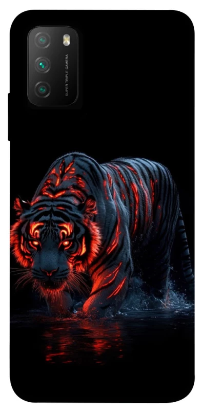 Чохол на Xiaomi Poco M3 fire tiger фото 1 з 1