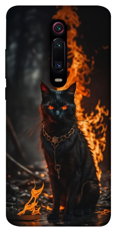 Чехол на Xiaomi Redmi K20 / K20 Pro / Mi9T / Mi9T Pro Огненный кот фото 1 из 1