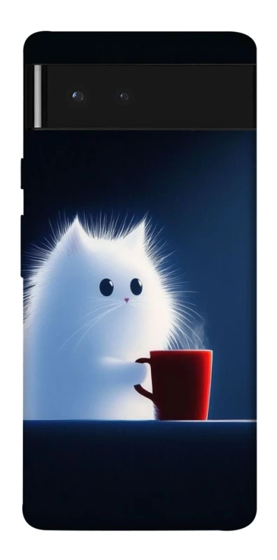 Чохол на Google Pixel 6 Чохол кіт з кавою фото 1 з 1