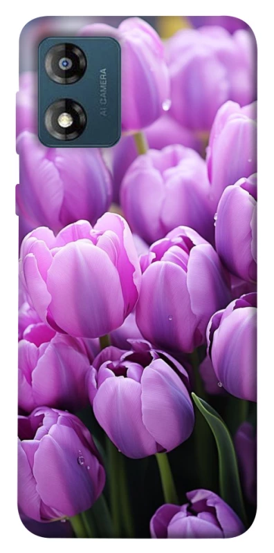 Чехол на Motorola Moto E13 Фиолетовые тюльпаны фото 1 из 1