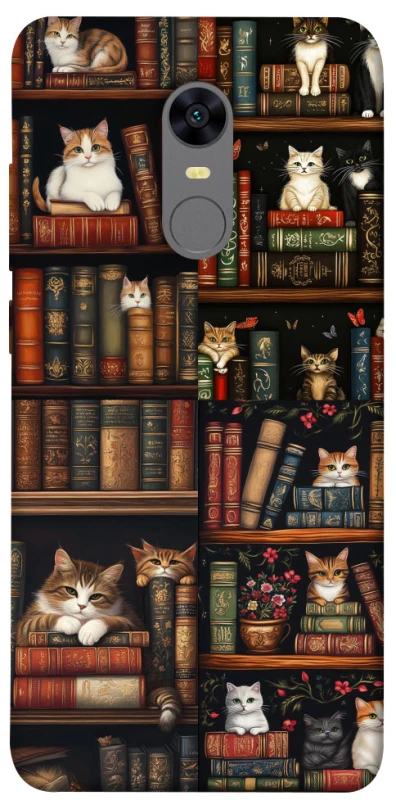 Чехол на Xiaomi Redmi 5 Plus / Redmi Note 5 (Single Camera) Cats & Books фото 1 из 1