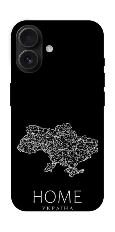 Чохол на Apple iPhone 16 Ukraine black map фото 1 з 1