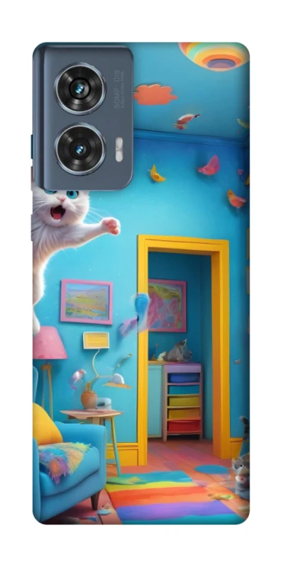Чехол на Motorola Edge 50 crazy cat фото 1 из 1