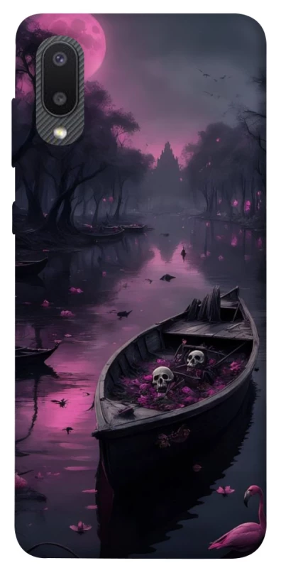 Чохол на Samsung Galaxy A02 Boat and flamingo фото 1 з 1