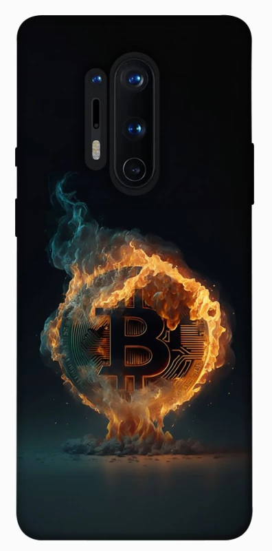 Чохол на OnePlus 8 Pro Fire Bitcoin фото 1 з 1