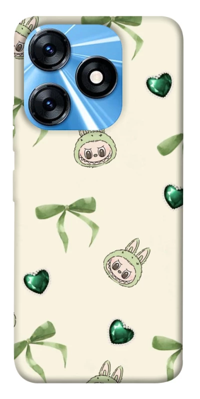 Чехол на TECNO Spark 10 Labubu Green Heart фото 1 из 1