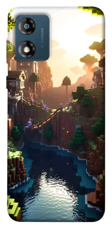 Чохол на Motorola Moto E13 Minecraft sunset фото 1 з 1