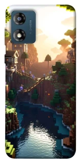 Чехол на Motorola Moto E13 Minecraft sunset фото 1 из 1